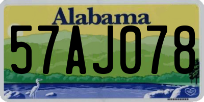 AL license plate 57AJ078