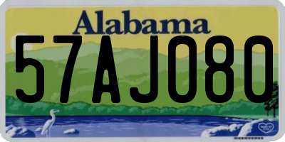 AL license plate 57AJ080