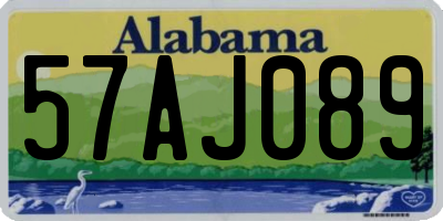 AL license plate 57AJ089