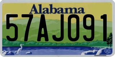 AL license plate 57AJ091