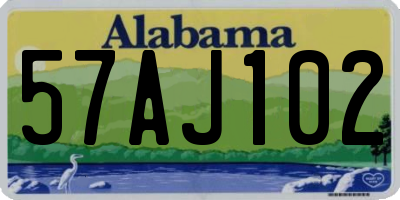 AL license plate 57AJ102