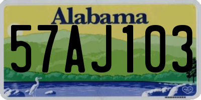 AL license plate 57AJ103