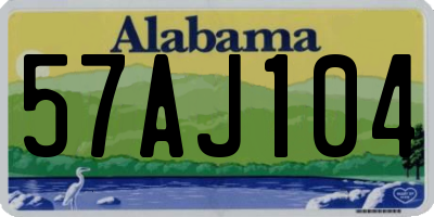 AL license plate 57AJ104