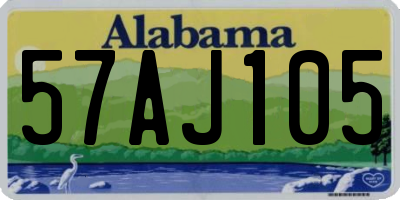 AL license plate 57AJ105