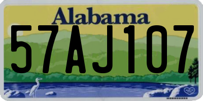 AL license plate 57AJ107