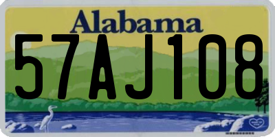 AL license plate 57AJ108