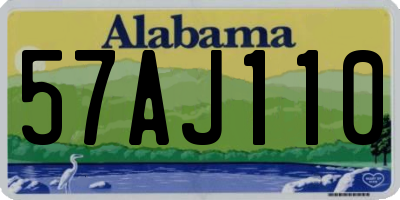 AL license plate 57AJ110