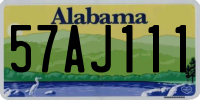 AL license plate 57AJ111