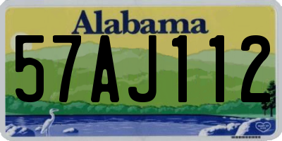AL license plate 57AJ112