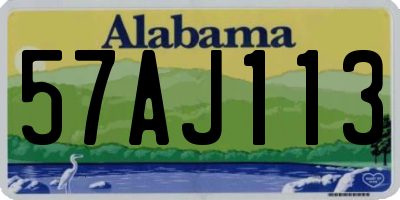 AL license plate 57AJ113