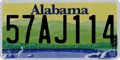 AL license plate 57AJ114
