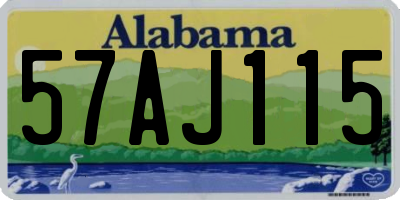 AL license plate 57AJ115
