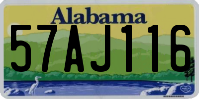 AL license plate 57AJ116