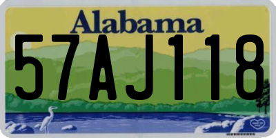 AL license plate 57AJ118