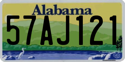 AL license plate 57AJ121