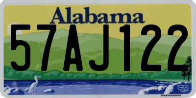 AL license plate 57AJ122