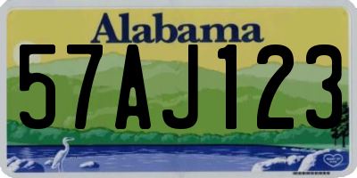 AL license plate 57AJ123