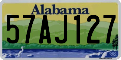 AL license plate 57AJ127