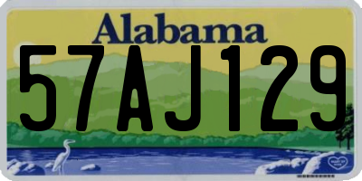 AL license plate 57AJ129