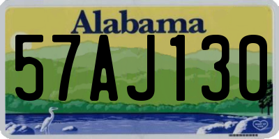 AL license plate 57AJ130