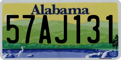 AL license plate 57AJ131