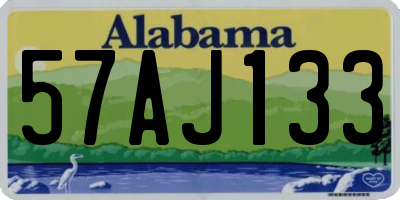 AL license plate 57AJ133