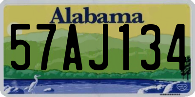 AL license plate 57AJ134