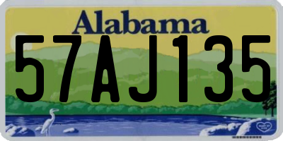 AL license plate 57AJ135