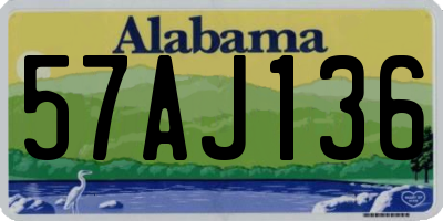 AL license plate 57AJ136