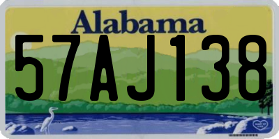AL license plate 57AJ138