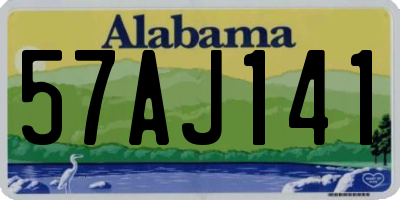 AL license plate 57AJ141