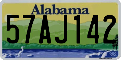 AL license plate 57AJ142