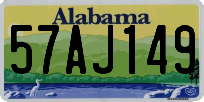 AL license plate 57AJ149