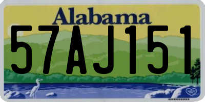 AL license plate 57AJ151