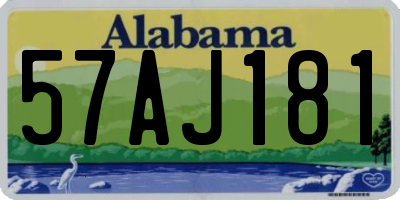 AL license plate 57AJ181