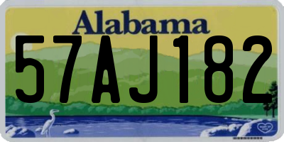AL license plate 57AJ182