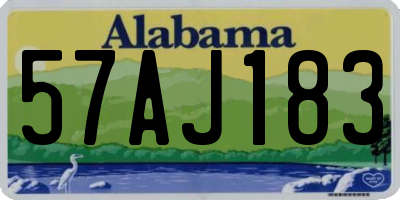 AL license plate 57AJ183