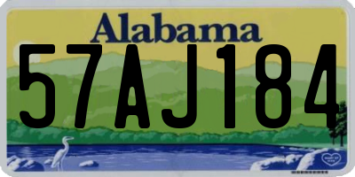 AL license plate 57AJ184