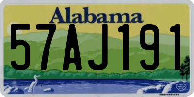 AL license plate 57AJ191