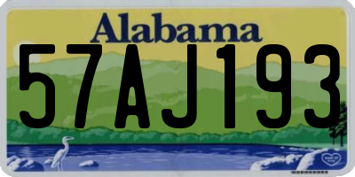 AL license plate 57AJ193