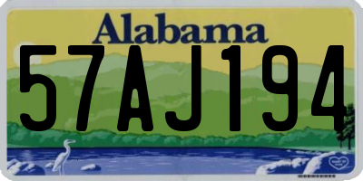 AL license plate 57AJ194