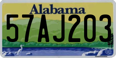 AL license plate 57AJ203