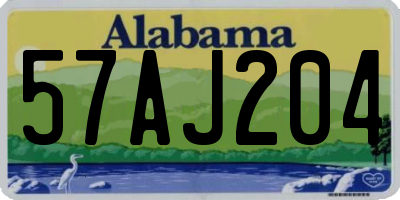 AL license plate 57AJ204