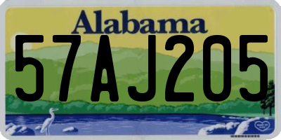 AL license plate 57AJ205