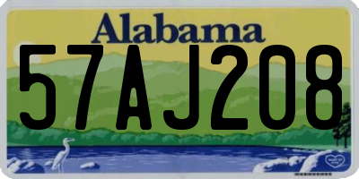 AL license plate 57AJ208