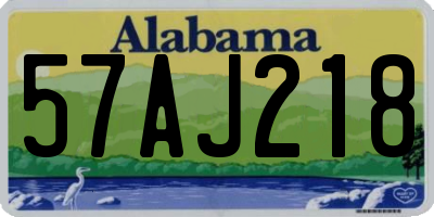 AL license plate 57AJ218
