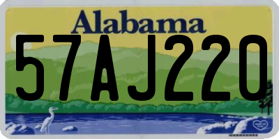 AL license plate 57AJ220
