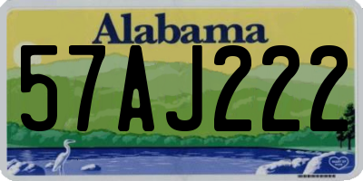 AL license plate 57AJ222