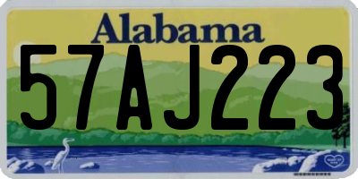 AL license plate 57AJ223