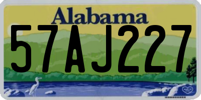 AL license plate 57AJ227